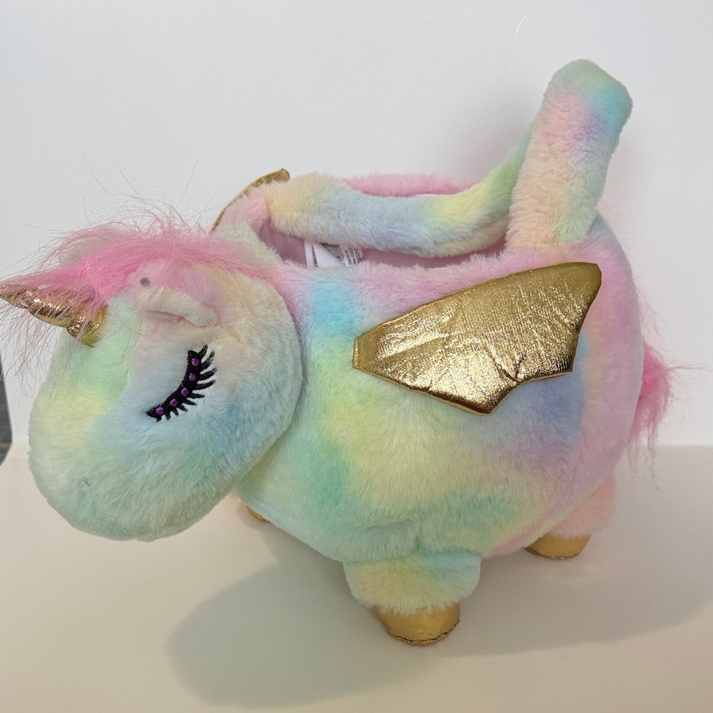 Colorful Unicorn Pegasus Easter Basket/Plush Bag